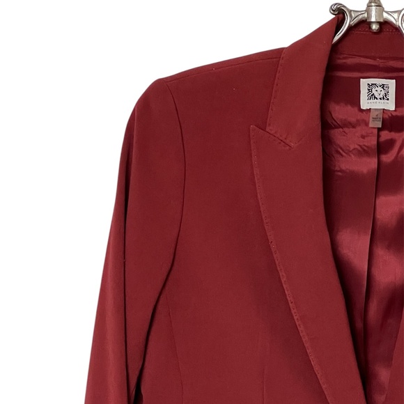 Anne Klein Burgundy/Cooper Single Breasted Blazer Size 4 - Picture 3 of 13